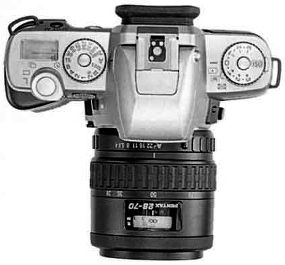 Элементы управления автофокусной 35-мм SLR фотокамерой Pentax MZ-5.