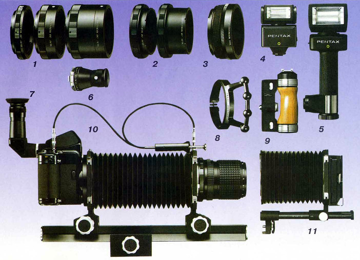 Приспособления для системных фотокамер Pentax 6×7 и Pentax 67.